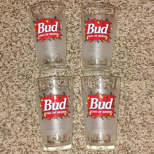 Set of 4 Bud king of beers holiday tumblers